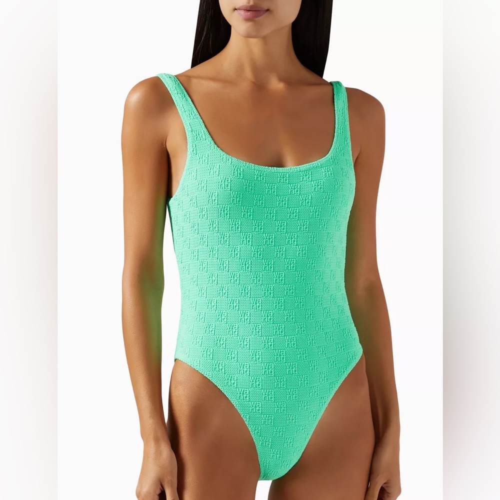 Alexander Wang textured logo bodysuit in mint size S